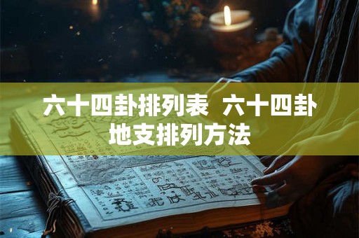 六十四卦排列表 六十四卦地支排列方法 六十四卦排列表 六十四卦地支排列方法