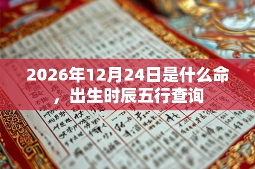 2026年12月24日是什么命，出生时辰五行查询
