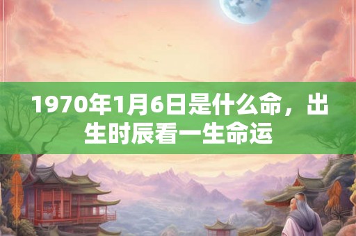 1970年1月6日是什么命,出生时辰看一生命运 1970年1月6日是什么命,出生时辰看一生命运