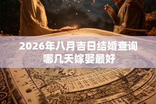2026年八月吉日结婚查询 哪几天嫁娶最好