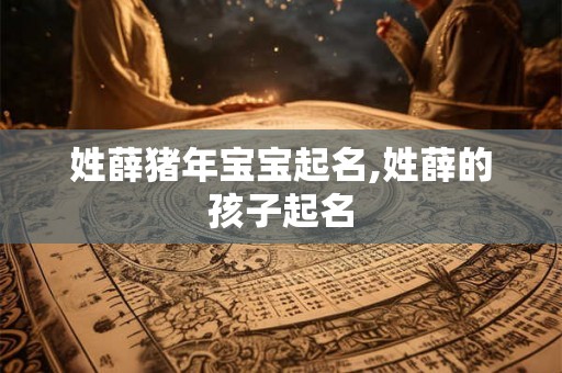 姓薛猪年宝宝起名,姓薛的孩子起名