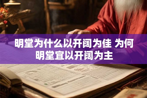 明堂为什么以开阔为佳 为何明堂宜以开阔为主