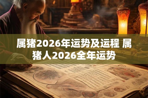 属猪2026年运势及运程 属猪人2026全年运势