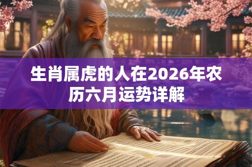 生肖属虎的人在2026年农历六月运势详解