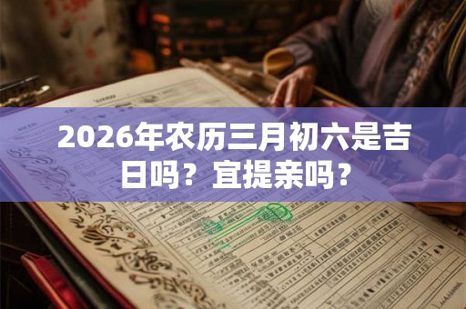 2026年农历三月初六是吉日吗？宜提亲吗？