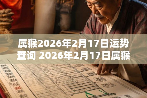 属猴2026年2月17日运势查询 2026年2月17日属猴人运势好吗