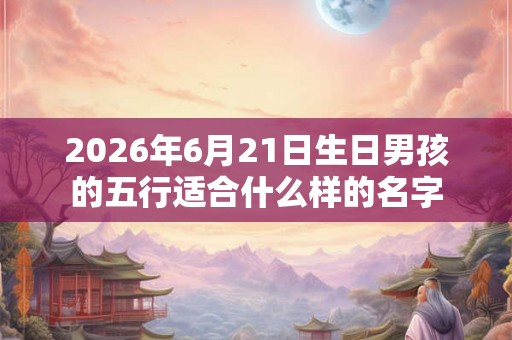 2026年6月21日生日男孩的五行适合什么样的名字