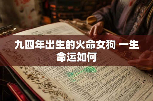 九四年出生的火命女狗 一生命运如何 九四年出生的火命女狗 一生命运如何