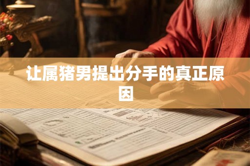 让属猪男提出分手的真正原因