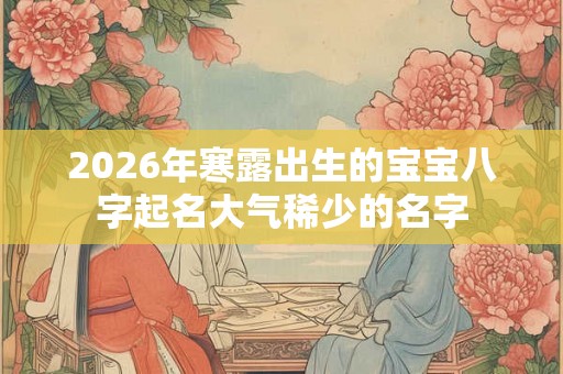 2026年寒露出生的宝宝八字起名大气稀少的名字