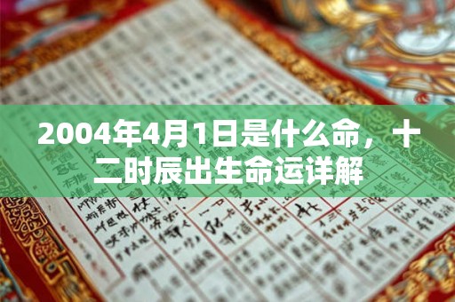 2004年4月1日是什么命，十二时辰出生命运详解