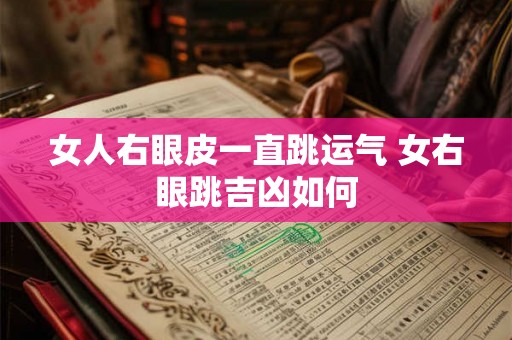 女人右眼皮一直跳运气 女右眼跳吉凶如何