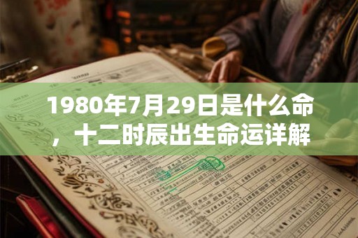 1980年7月29日是什么命，十二时辰出生命运详解