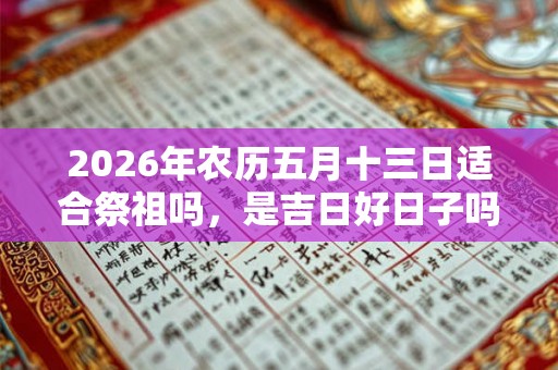 2026年农历五月十三日适合祭祖吗，是吉日好日子吗？