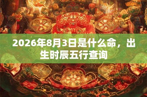 2026年8月3日是什么命，出生时辰五行查询