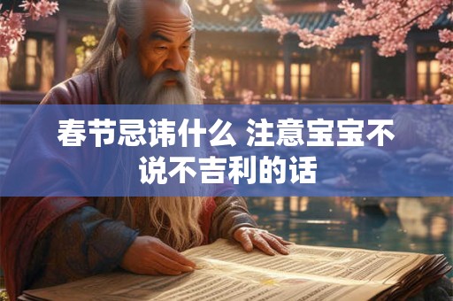 春节忌讳什么 注意宝宝不说不吉利的话