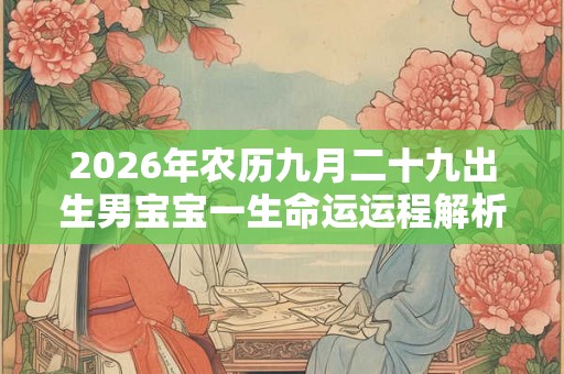 2026年农历九月二十九出生男宝宝一生命运运程解析