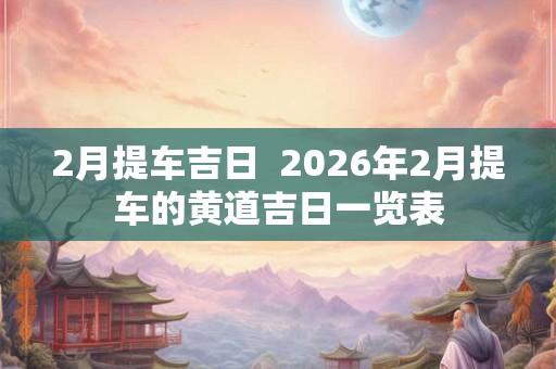 2月提车吉日 2026年2月提车的黄道吉日一览表 2月提车吉日 2026年2月提车的黄道吉日一览表