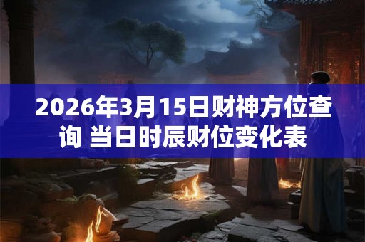 2026年3月15日财神方位查询 当日时辰财位变化表