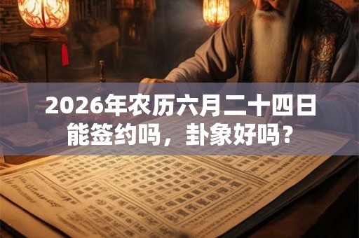 2026年农历六月二十四日能签约吗，卦象好吗？