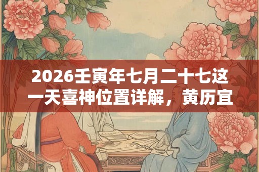 2026壬寅年七月二十七这一天喜神位置详解，黄历宜忌查询