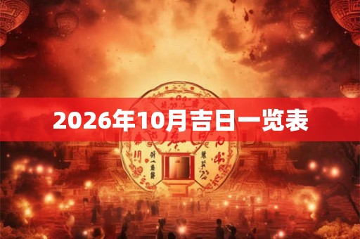 2026年10月吉日一览表