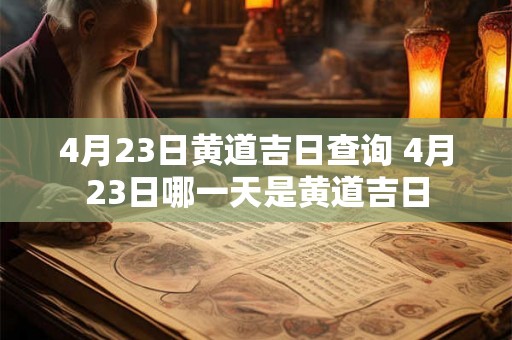 4月23日黄道吉日查询 4月23日哪一天是黄道吉日