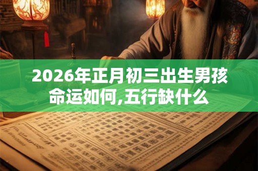 2026年正月初三出生男孩命运如何,五行缺什么