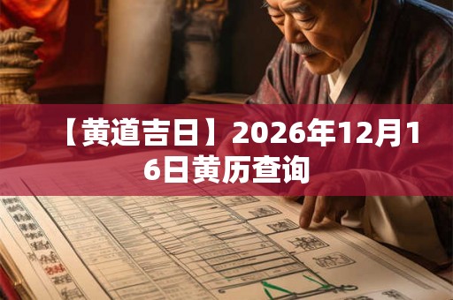【黄道吉日】2026年12月16日黄历查询 【黄道吉日】2026年12月16日黄历查询