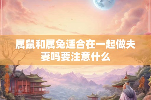 属鼠和属兔适合在一起做夫妻吗要注意什么