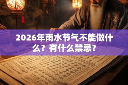 2026年雨水节气不能做什么？有什么禁忌？