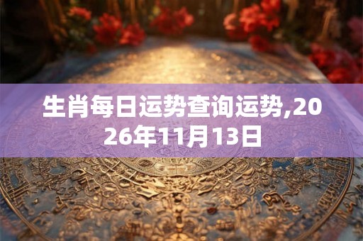 生肖每日运势查询运势,2026年11月13日 生肖每日运势查询运势,2026年11月13日