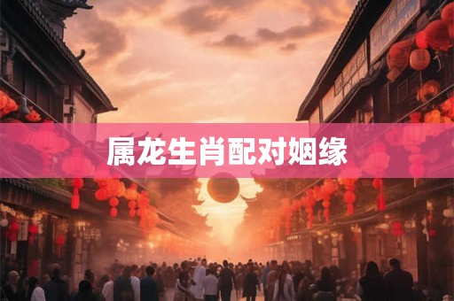 属龙生肖配对姻缘