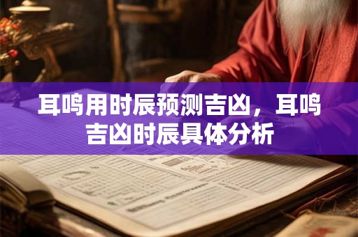 耳鸣用时辰预测吉凶,耳鸣吉凶时辰具体分析 耳鸣用时辰预测吉凶,耳鸣吉凶时辰具体分析
