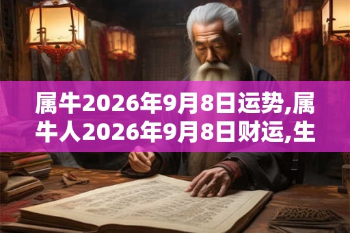属牛2026年9月8日运势,属牛人2026年9月8日财运,生肖牛2026年9月8日运势