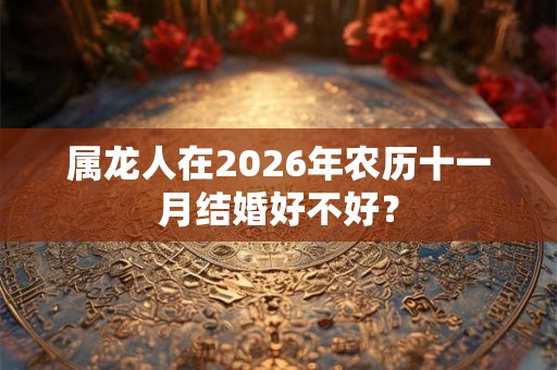 属龙人在2026年农历十一月结婚好不好？