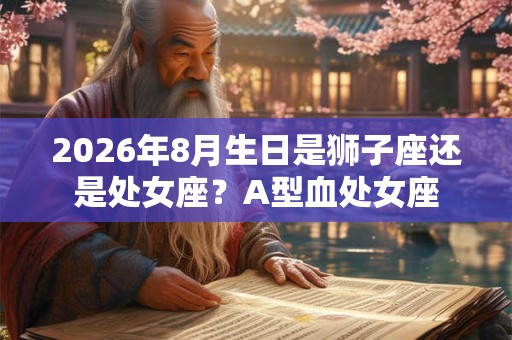 2026年8月生日是狮子座还是处女座？A型血处女座