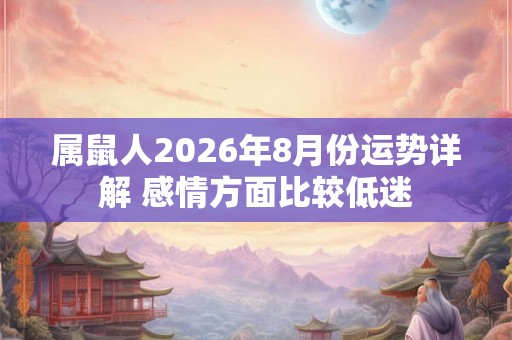 属鼠人2026年8月份运势详解 感情方面比较低迷