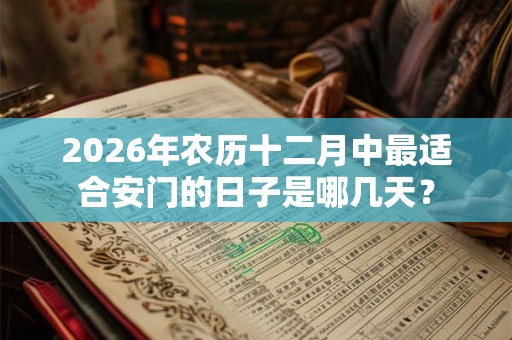 2026年农历十二月中最适合安门的日子是哪几天？