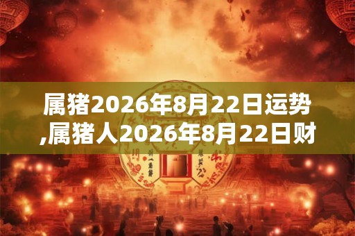 属猪2026年8月22日运势,属猪人2026年8月22日财运,生肖猪2026年8月22日运势 属猪2026年8月22日运势,属猪人2026年8月22日财运,生肖猪2026年8月22日运势