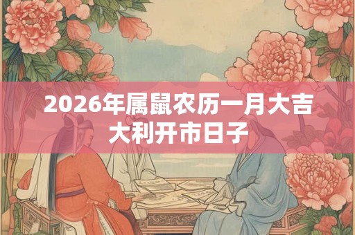 2026年属鼠农历一月大吉大利开市日子
