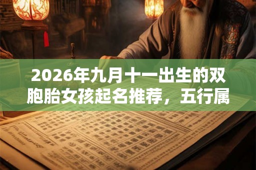 2026年九月十一出生的双胞胎女孩起名推荐，五行属什么
