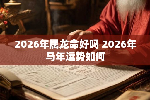 2026年属龙命好吗 2026年马年运势如何