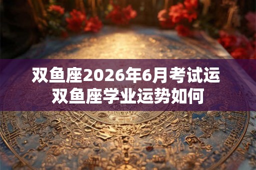 双鱼座2026年6月考试运 双鱼座学业运势如何