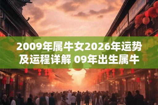 2009年属牛女2026年运势及运程详解 09年出生属牛人2026全年每月运势女性