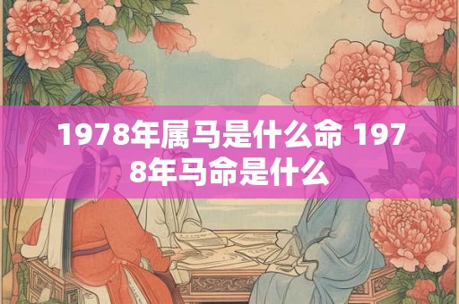 1978年属马是什么命 1978年马命是什么