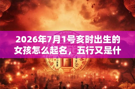 2026年7月1号亥时出生的女孩怎么起名，五行又是什么？