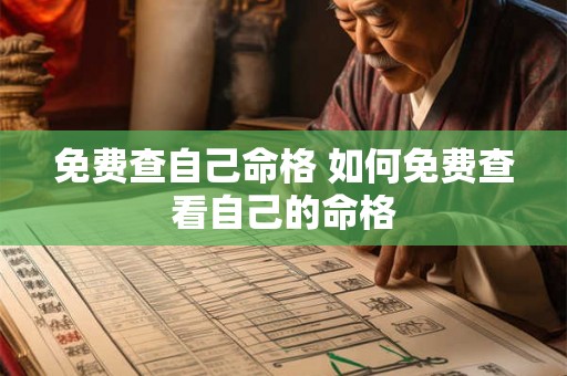 免费查自己命格 如何免费查看自己的命格