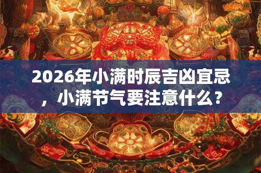 2026年小满时辰吉凶宜忌，小满节气要注意什么？