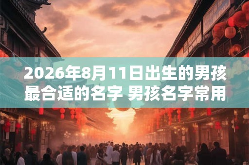 2026年8月11日出生的男孩最合适的名字 男孩名字常用字有哪些